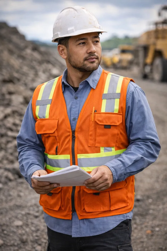Chaleco geólogo con cintas reflectivas