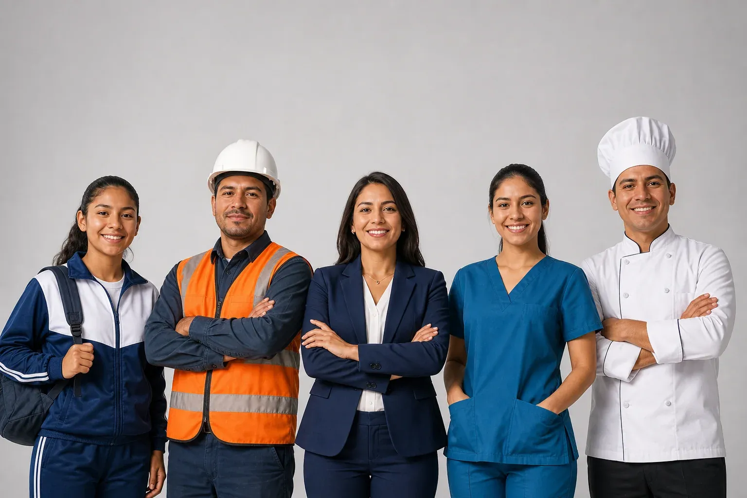 Profesionales peruanos con uniformes escolares, industriales, corporativos, médicos y gastronómicos de LIVIO